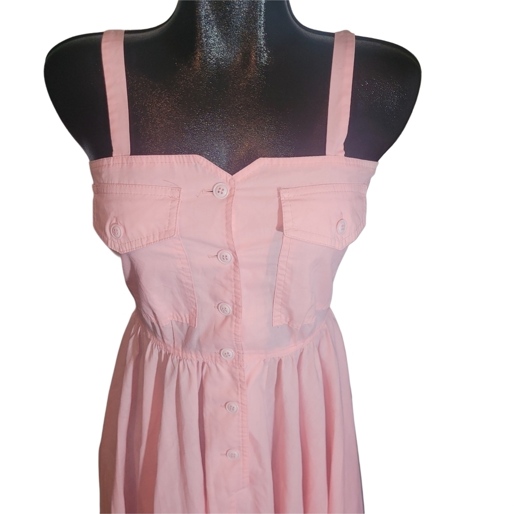 Pink Sleeveless Retro Prairie Girlhoodcore Style Dress - Picture 3 of 9